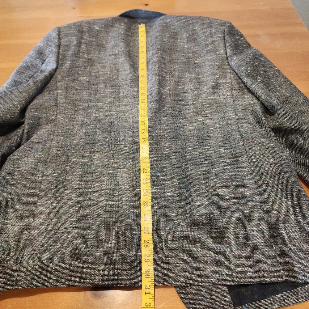 Bartolini Blazer Sport Coat 46R Wool Silk Tweed Gray Multi Office Wedding Casual